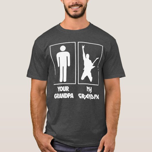 Your Grandpa My Grandpa Guitar Rock N Roll Music B Tシャツ (正面)