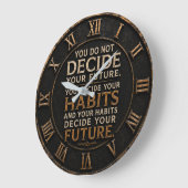Your Habits Decide Your Future Gym Decor ラージ壁時計 (傾斜)