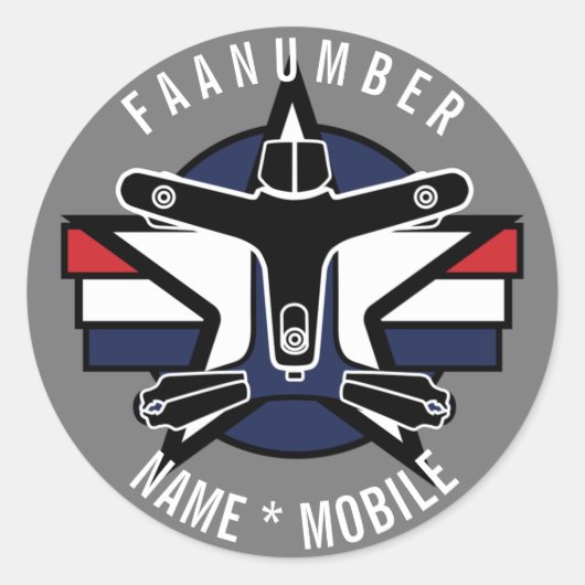 Your input Drone Sticker with CREATIVE DRONE logo ラウンドシール (正面)