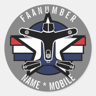 Your input Drone Sticker with CREATIVE DRONE logo ラウンドシール