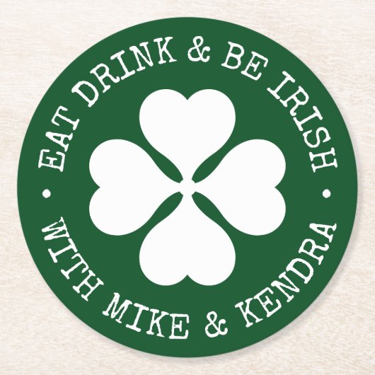 YOUR IRISH PUB 食べ Drink &  Be Irish Round紙 ラウンドペーパーコースター (正面)