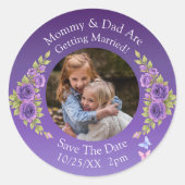 Your Kids Photo Mom Dad Getting Married   ラウンドシール (正面)