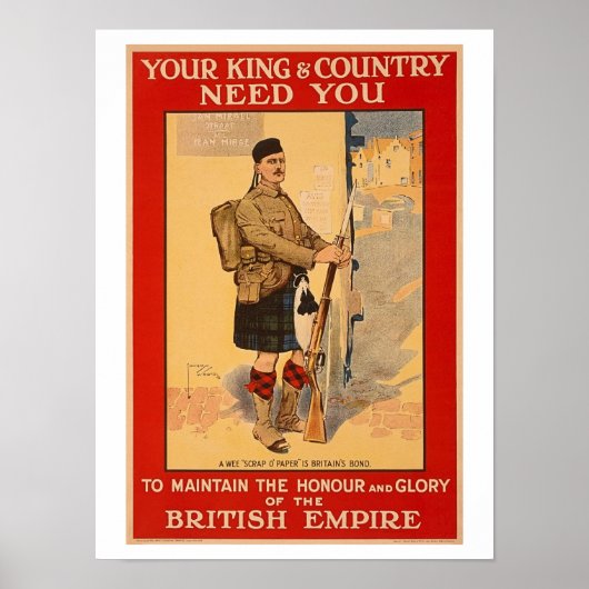 Your King and Country Need You, British Empire ポスター (正面)