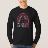 Your Laughter Matters Boho Rainbow Semicolon Tシャツ (正面)