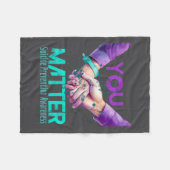 Your Life Choose To Keep On Going Suicide Preventi フリースブランケット (正面(横))