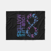 Your Life Choose To Keep On Going Suicide Preventi フリースブランケット (正面(横))