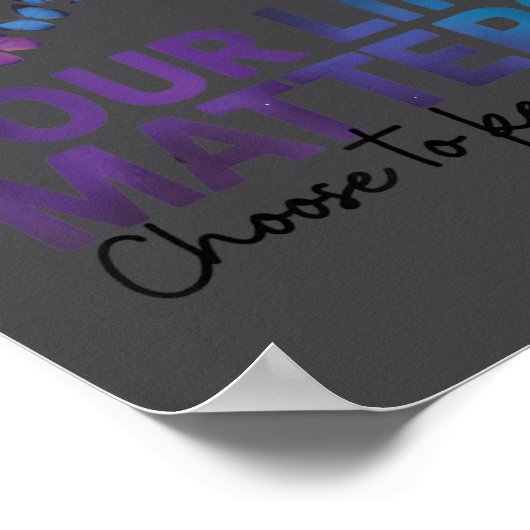 Your Life Choose To Keep On Going Suicide Preventi ポスター (角)