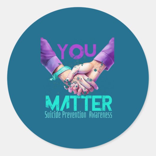 Your Life Choose To Keep On Going Suicide Preventi ラウンドシール (正面)