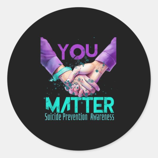 Your Life Choose To Keep On Going Suicide Preventi ラウンドシール (正面)