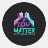 Your Life Choose To Keep On Going Suicide Preventi ラウンドシール (正面)