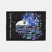 Your Life Problems Suicide Prevention Awareness We フリースブランケット (正面(横))