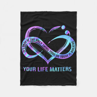 Your Life S自殺防止認識度滞在 フリースブランケット