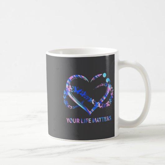 Your Life S Suicide Awareness Butterflies Heart  コーヒーマグカップ (右)