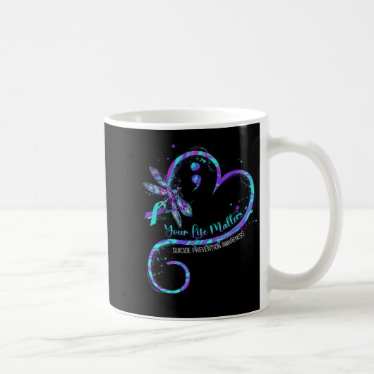 Your Life S Suicide Prevention Awareness Dragonfly コーヒーマグカップ (右)