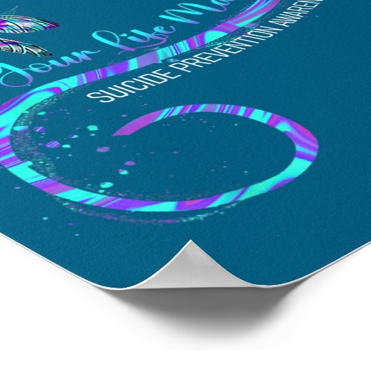 Your Life S Suicide Prevention Awareness Dragonfly ポスター (角)