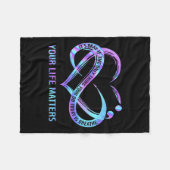 Your Life S Suicide Prevention Awareness Stay  フリースブランケット (正面(横))