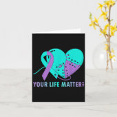 Your Life S Suicide Prevention Awareness Teal And カード (黄色い花)