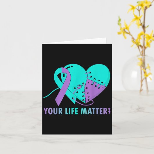 Your Life S Suicide Prevention Awareness Teal And  カード (黄色い花)