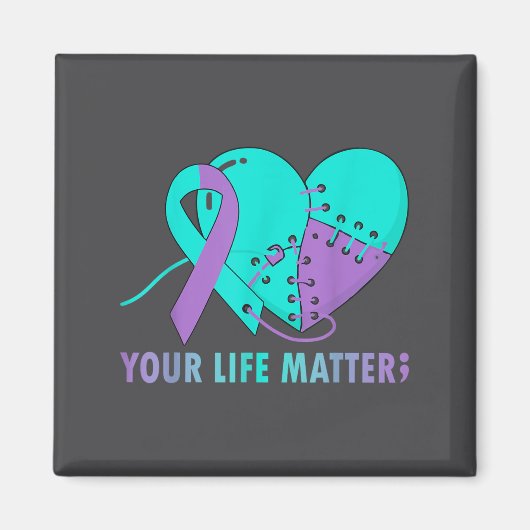 Your Life S Suicide Prevention Awareness Teal And  マグネット (正面)