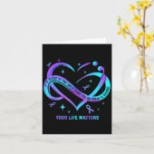 Your Life S Suicide Prevention Teal Purple Heart R カード (黄色い花)