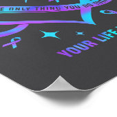Your Life S Suicide Prevention Teal Purple Heart R ポスター (角)