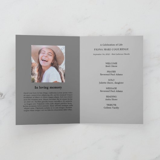 Your Light Stays Full Photo Memorial Program プログラム (内部)