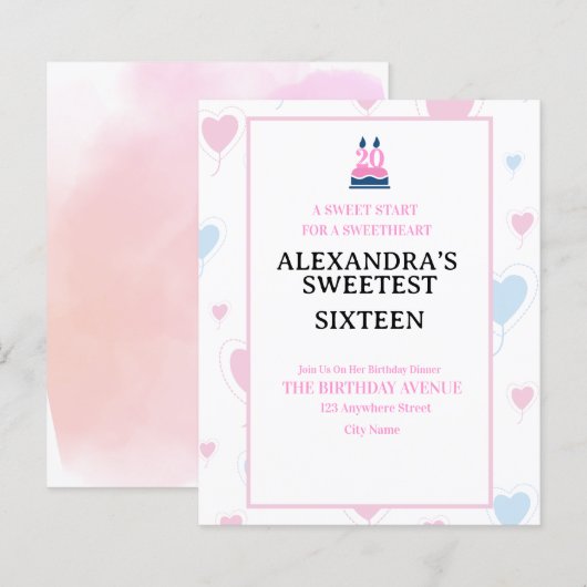 Your little favorite's birthday invitation (正面/裏面)