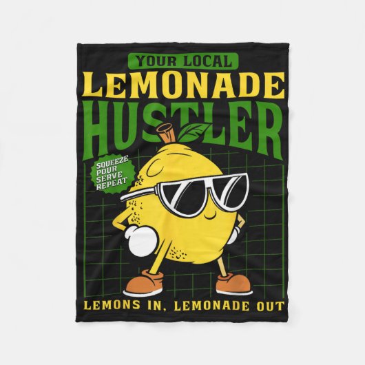 Your Local Lemonade Hustler Funny Lemon Stand Boss フリースブランケット (正面)