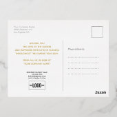 Your LogoミニマリストNavy Blue金ゴールドスターズ 箔シーズンポストカード (裏面)