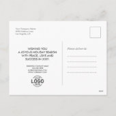 Your Logoミニマル金ゴールドスタービジネスホリデー シーズンポストカード (裏面)