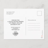 Your Logoミニマル金ゴールドスタービジネスホリデー シーズンポストカード (裏面)