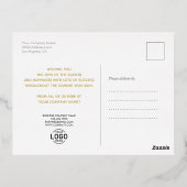 Your Logoミニマル金ゴールドスタービジネスホリデー 箔シーズンポストカード (裏面)