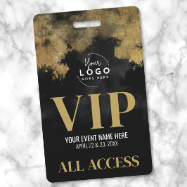 Your Logo ブラック ゴールド イベント VIP バッジ