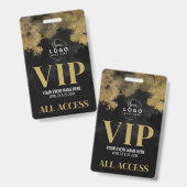 Your Logo ブラック ゴールド イベント VIP バッジ (正面＆裏面)