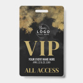 Your Logo ブラック ゴールド イベント VIP バッジ (裏面)