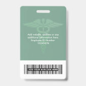 Your Logo 企業の Business Health Sage Green バッジ (裏面)