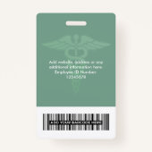 Your Logo 企業の Business Health Sage Green バッジ (裏面)