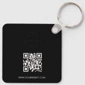 Your Logo and QR code goes here Simple  Custom  キーホルダー (裏面)