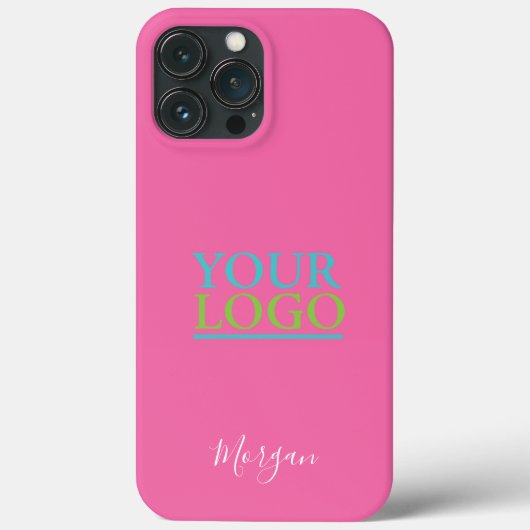 Your Logo/Art/Photo, Name in White Script, Pink Case-Mate iPhoneケース (裏面)
