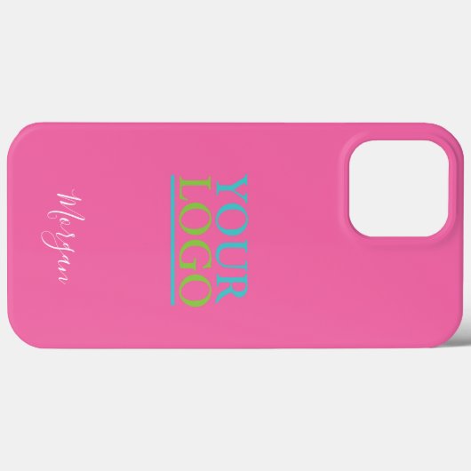 Your Logo/Art/Photo, Name in White Script, Pink Case-Mate iPhoneケース (裏面 (横))