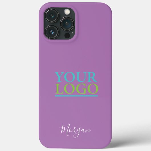 Your Logo/Art/Photo, White Script Name, Lavender Case-Mate iPhoneケース (裏面)