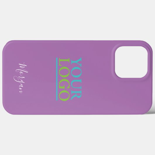 Your Logo/Art/Photo, White Script Name, Lavender Case-Mate iPhoneケース (裏面 (横))