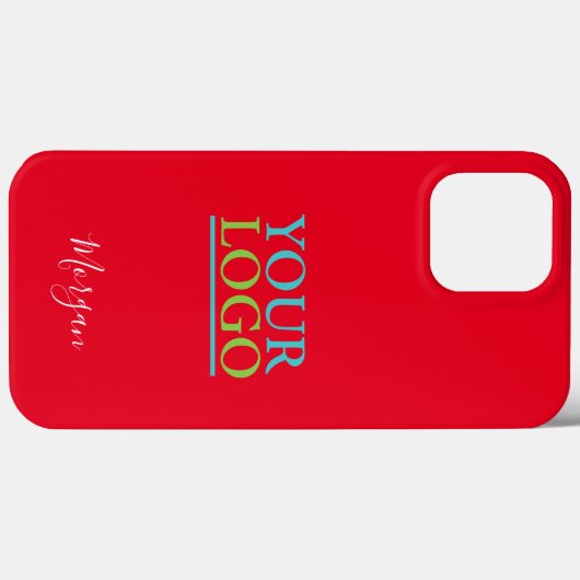 Your Logo/Art/Photo, White Script Name, Red Case-Mate iPhoneケース (裏面 (横))