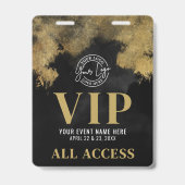 Your Logo Black Gold Event VIP バッジ (正面)
