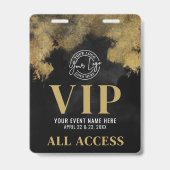 Your Logo Black Gold Event VIP バッジ (裏面)