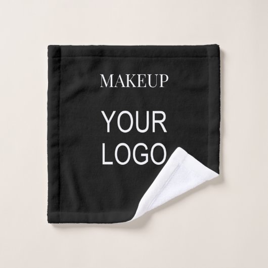 Your Logo Black Makeup ウォッシュタオル (ウォッシュタオル)
