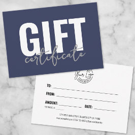 Your Logo Blue Business Gift Certificate 招待状