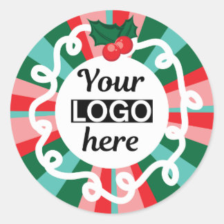 Your Logo Christmas Classic Round Sticker ラウンドシール
