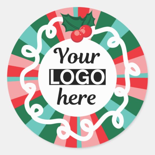 Your Logo Christmas Classic Round Sticker ラウンドシール (正面)