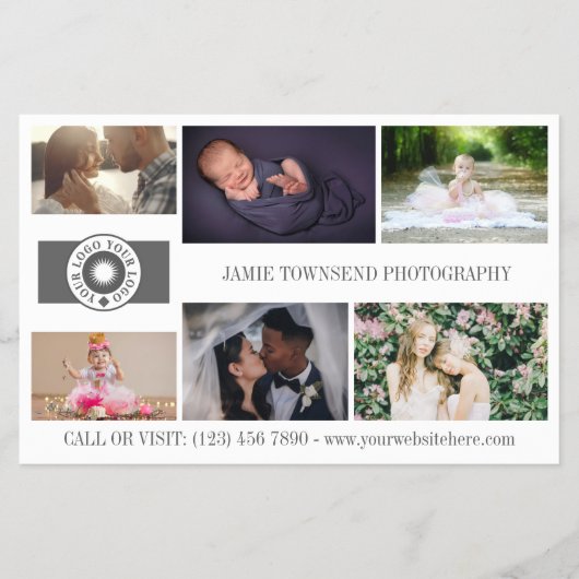 Your Logo Collage Professional Photographer QR チラシ (正面)